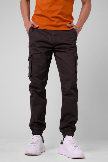 Mens Black Skinny Cargo Jogger