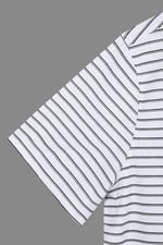 Loose Fit Stripe Print Henley T-shirt