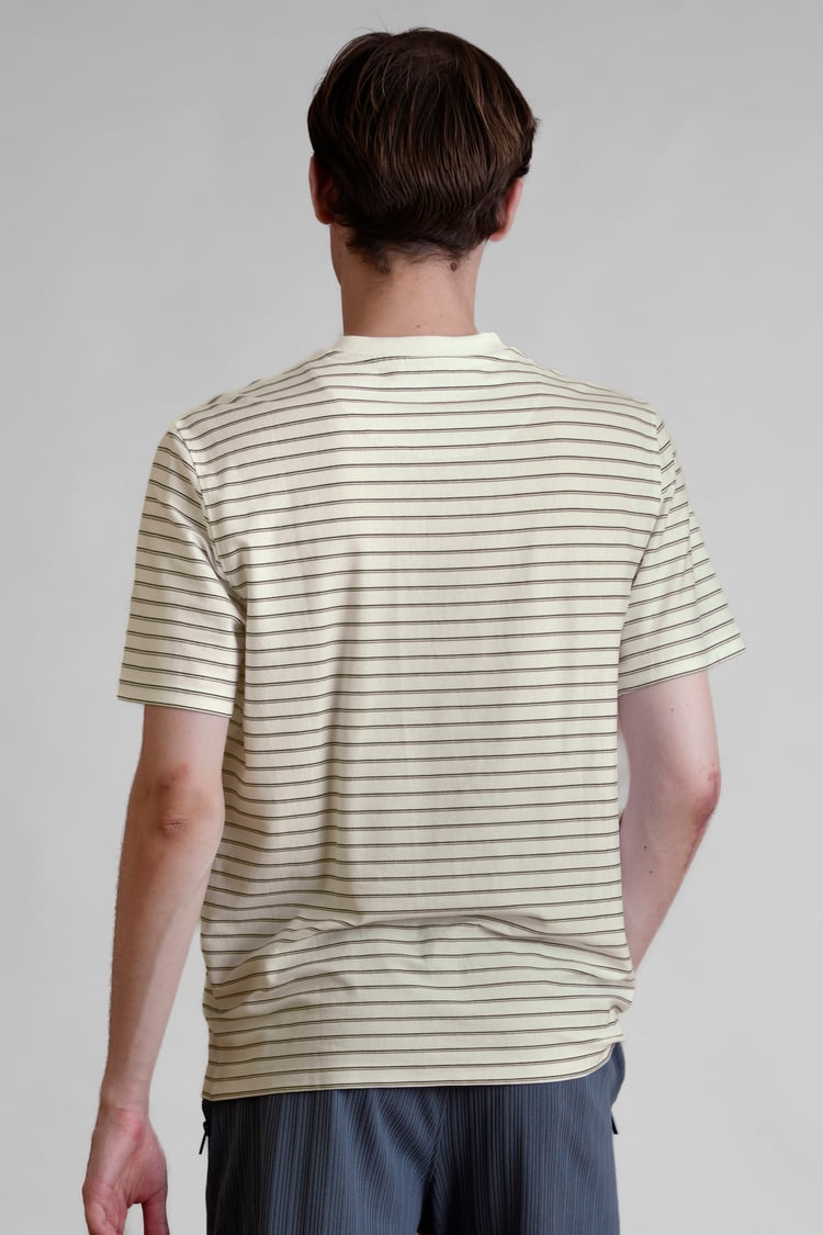 Loose Fit Stripe Print Henley T-shirt