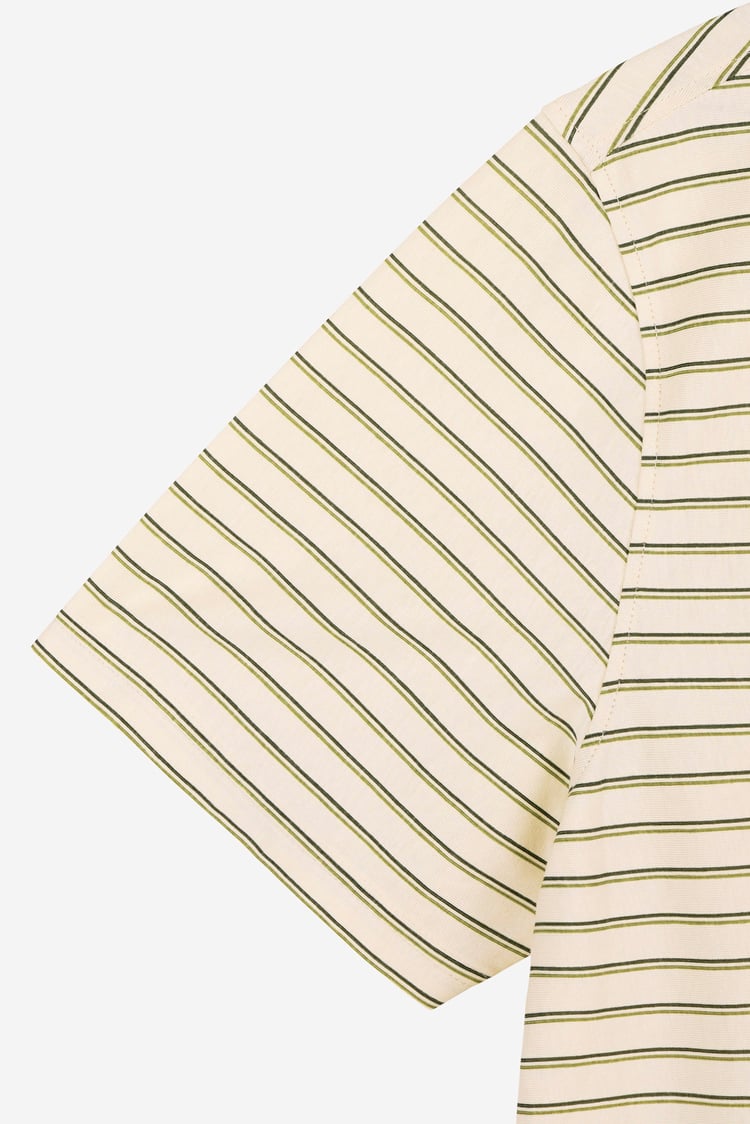 Loose Fit Stripe Print Henley T-shirt