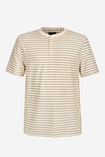 Loose Fit Stripe Print Henley T-shirt