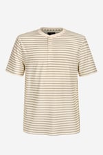 Loose Fit Stripe Print Henley T-shirt