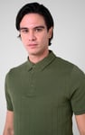Mens Rib Textured Soft Finish Polo Shirt