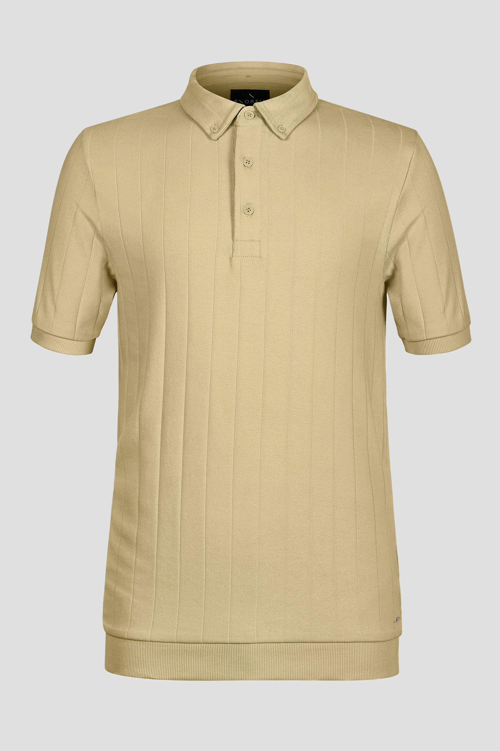 Mens Rib Textured Soft Finish Polo Shirt