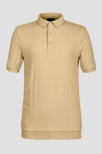 Mens Rib Textured Soft Finish Polo Shirt
