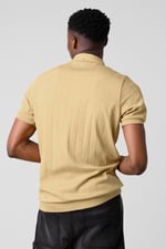 Mens Rib Textured Soft Finish Polo Shirt