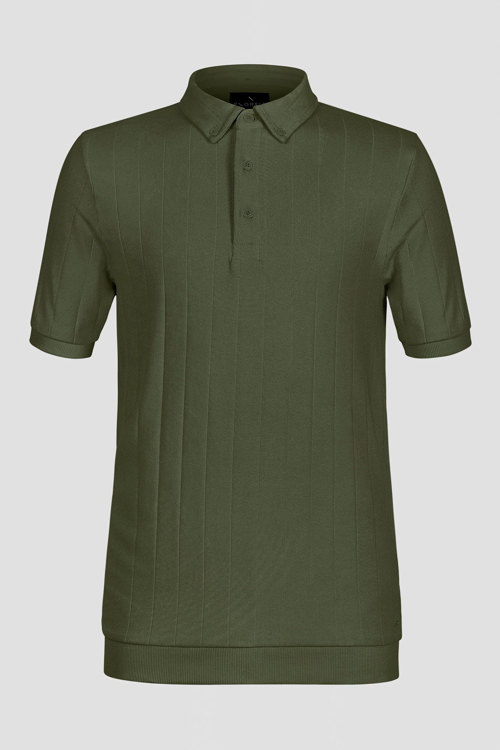 Mens Rib Textured Soft Finish Polo Shirt