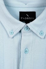 Mens Rib Textured Soft Finish Polo Shirt