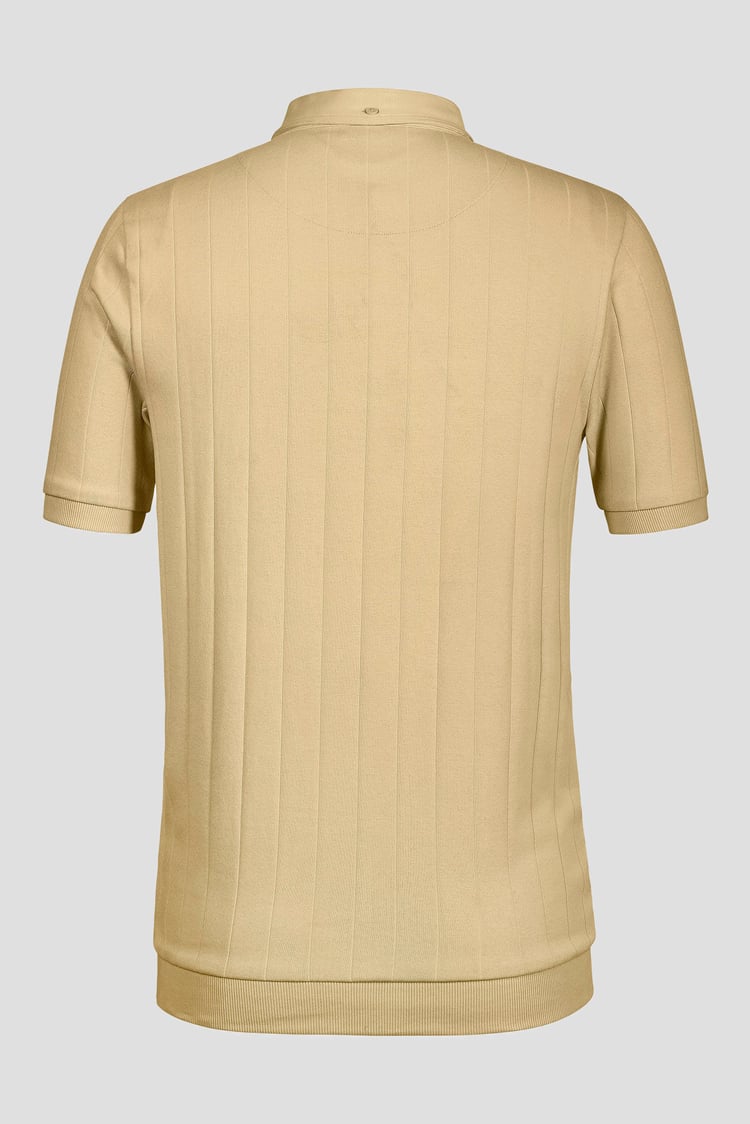 Mens Rib Textured Soft Finish Polo Shirt