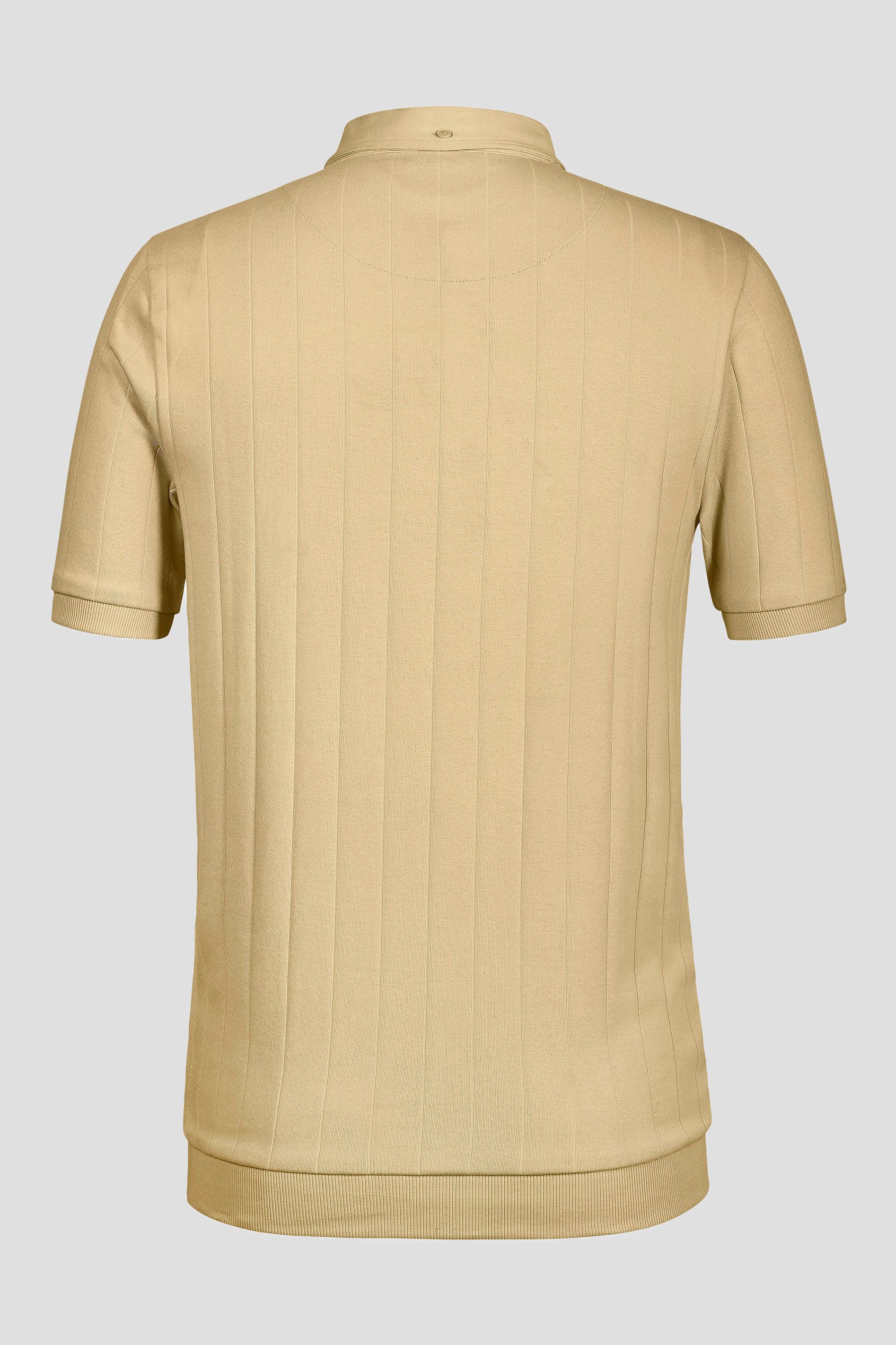 Mens Rib Textured Soft Finish Polo Shirt