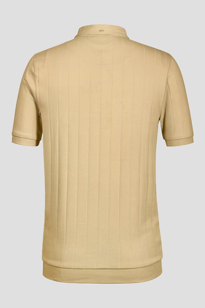 Mens Rib Textured Soft Finish Polo Shirt