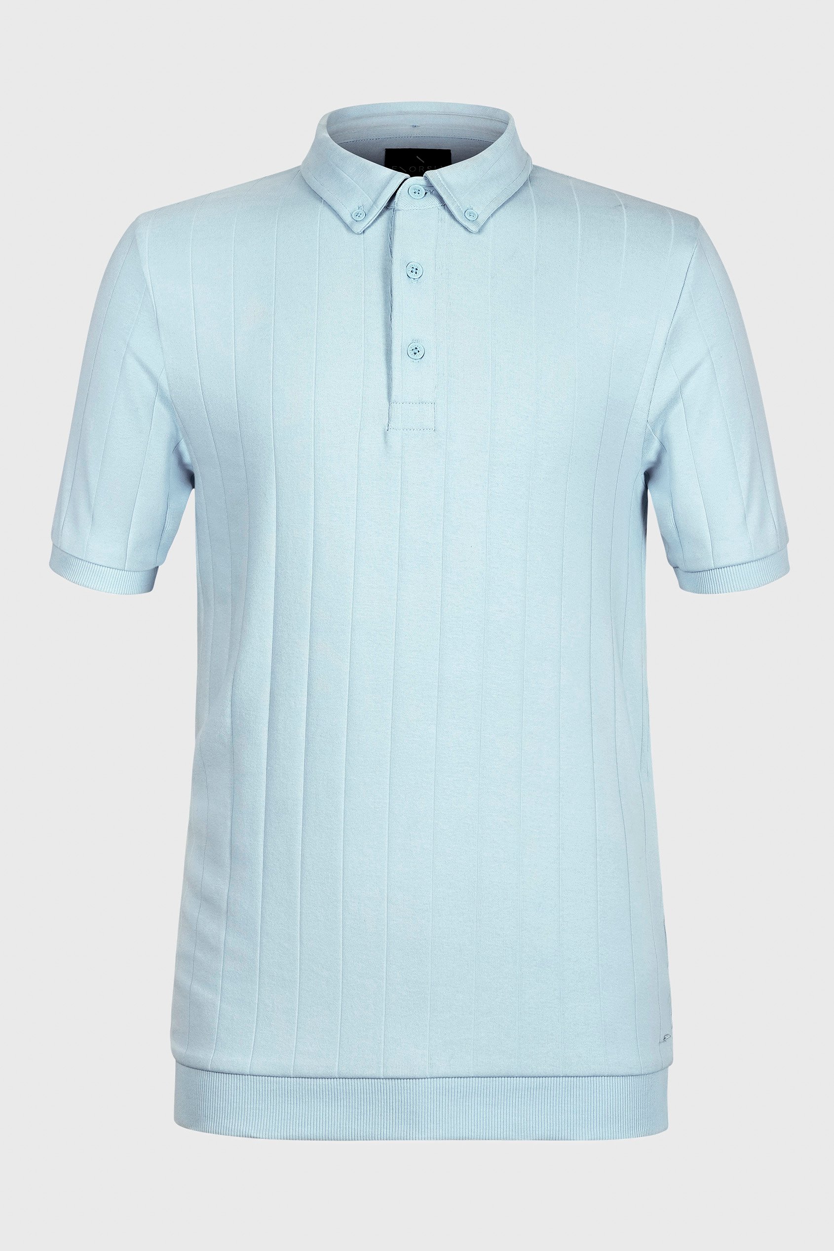 Mens Rib Textured Soft Finish Polo Shirt