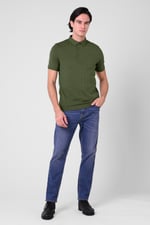 Mens Rib Textured Soft Finish Polo Shirt