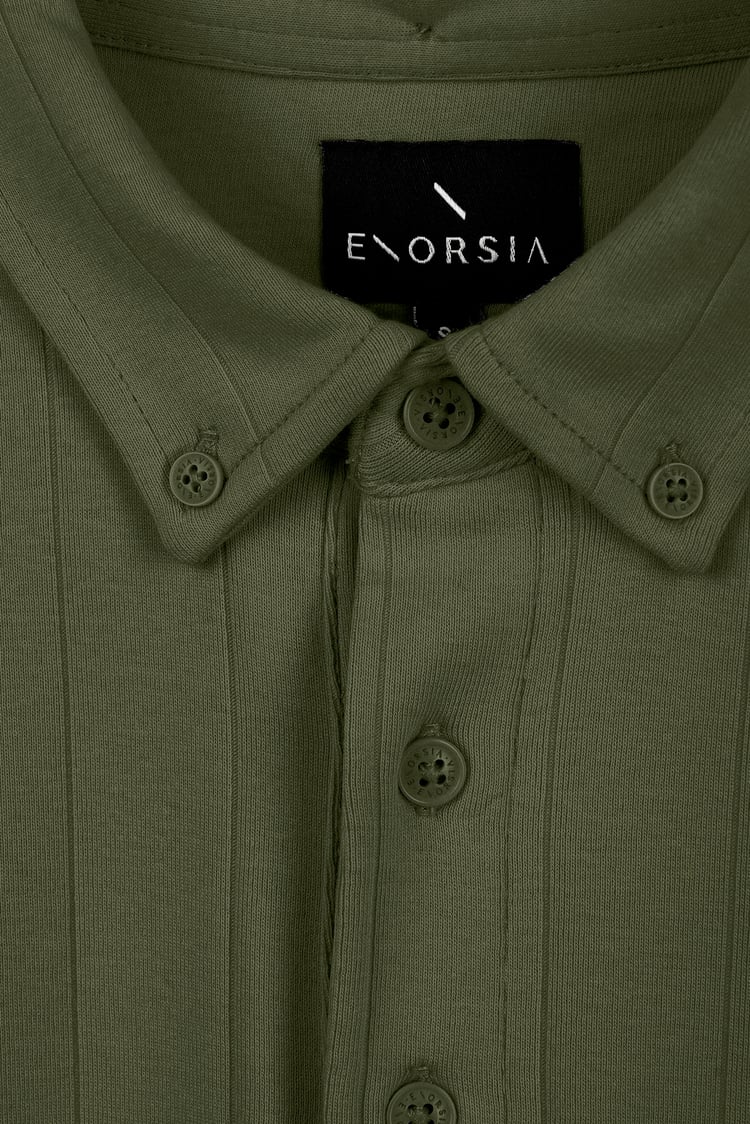 Mens Rib Textured Soft Finish Polo Shirt