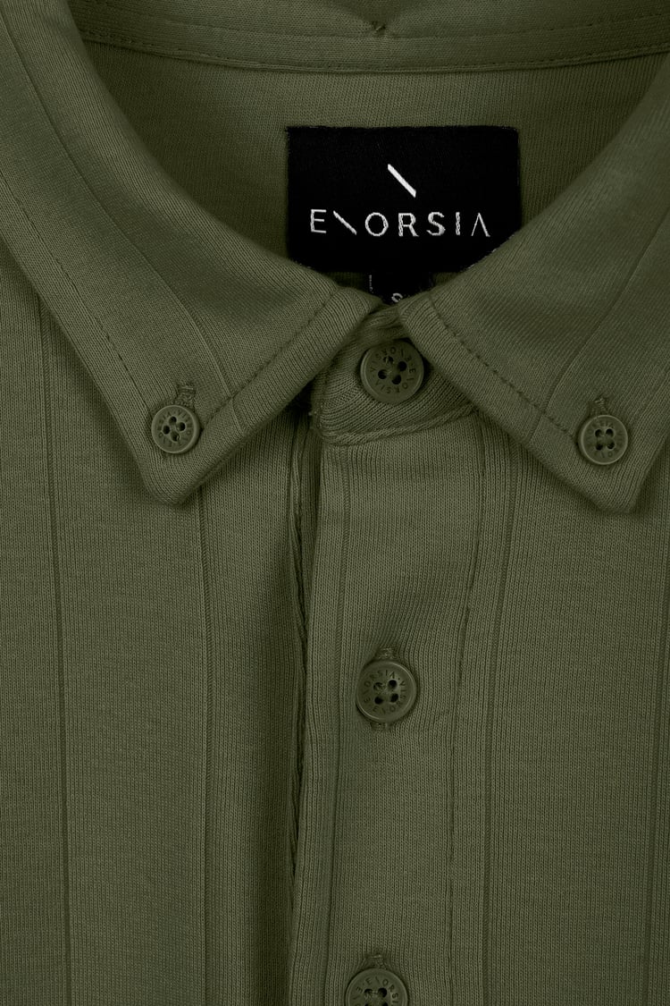 Mens Rib Textured Soft Finish Polo Shirt