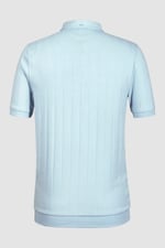 Mens Rib Textured Soft Finish Polo Shirt