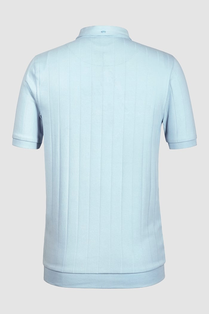 Mens Rib Textured Soft Finish Polo Shirt