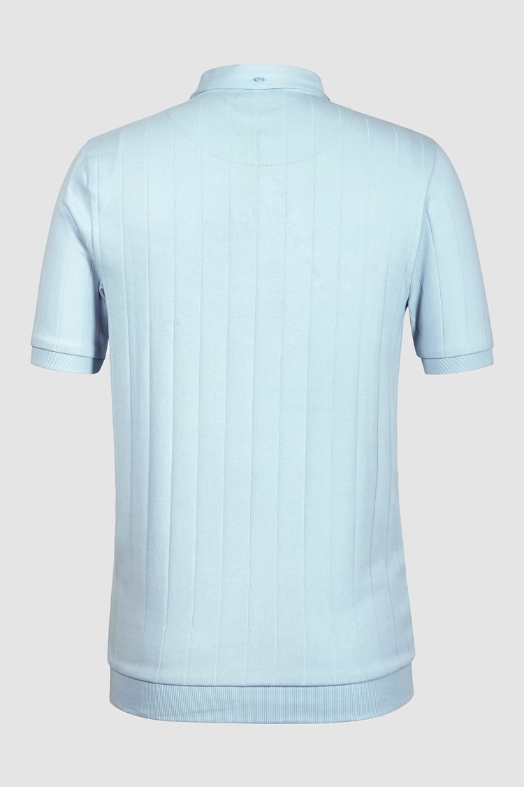 Mens Rib Textured Soft Finish Polo Shirt