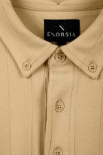 Mens Rib Textured Soft Finish Polo Shirt