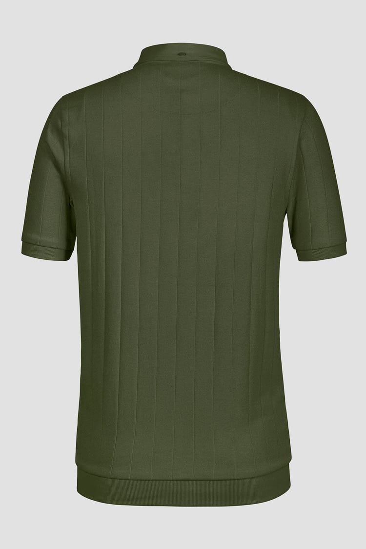 Mens Rib Textured Soft Finish Polo Shirt