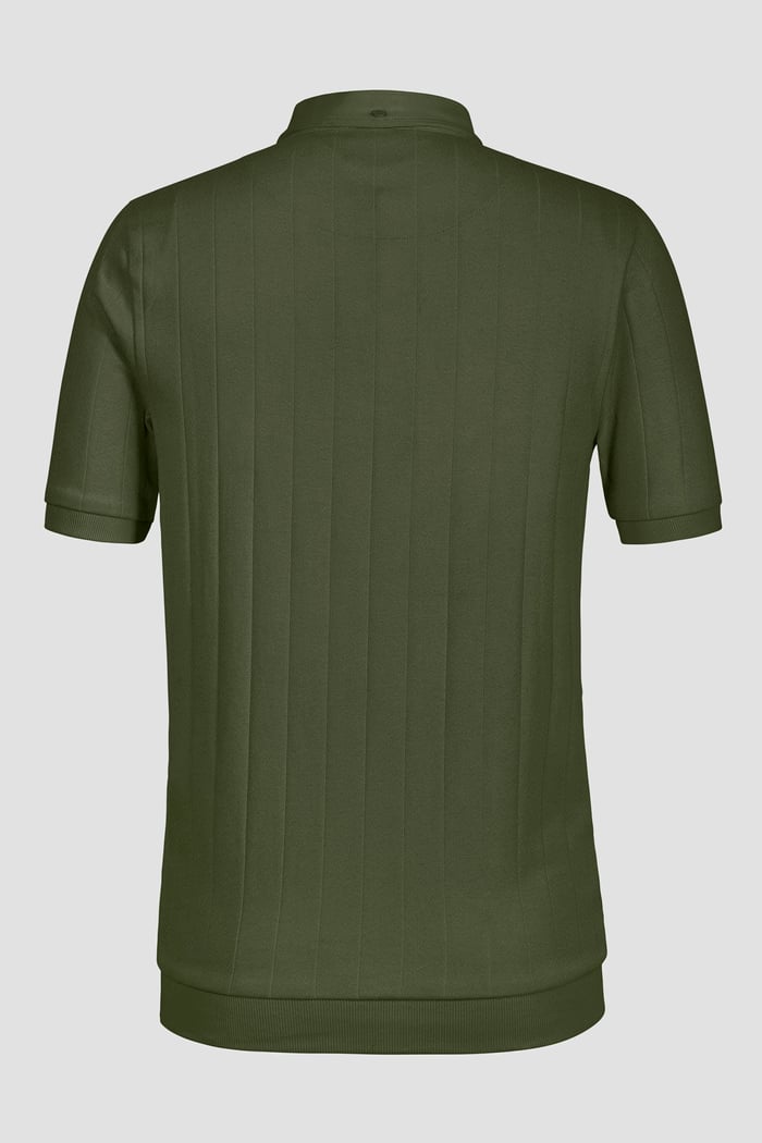 Mens Rib Textured Soft Finish Polo Shirt