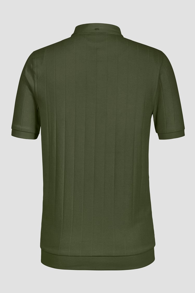 Mens Rib Textured Soft Finish Polo Shirt