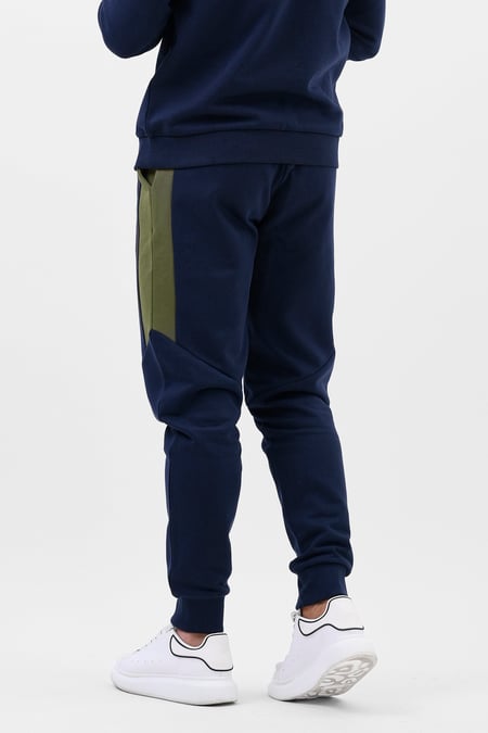 Navy Colour Block Jersey Track Jogger
