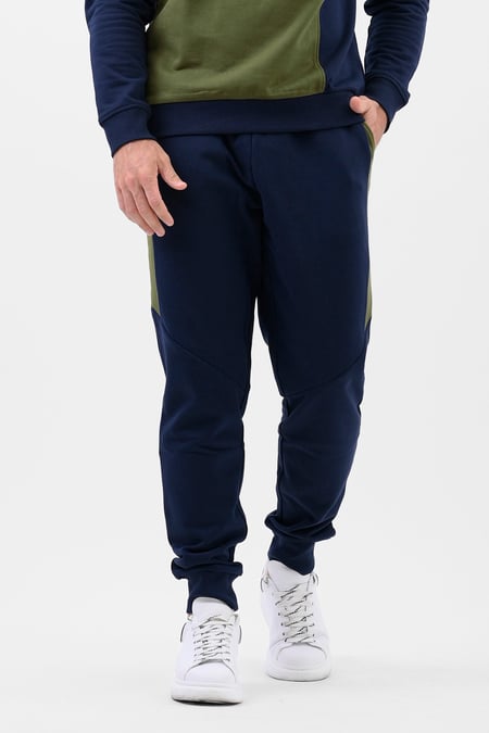 White Colour Block Jersey Track Jogger