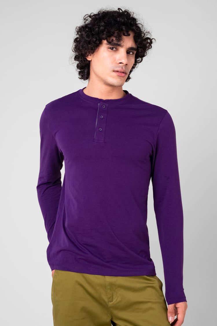 Men's Crew Neck Henley T-Shirt