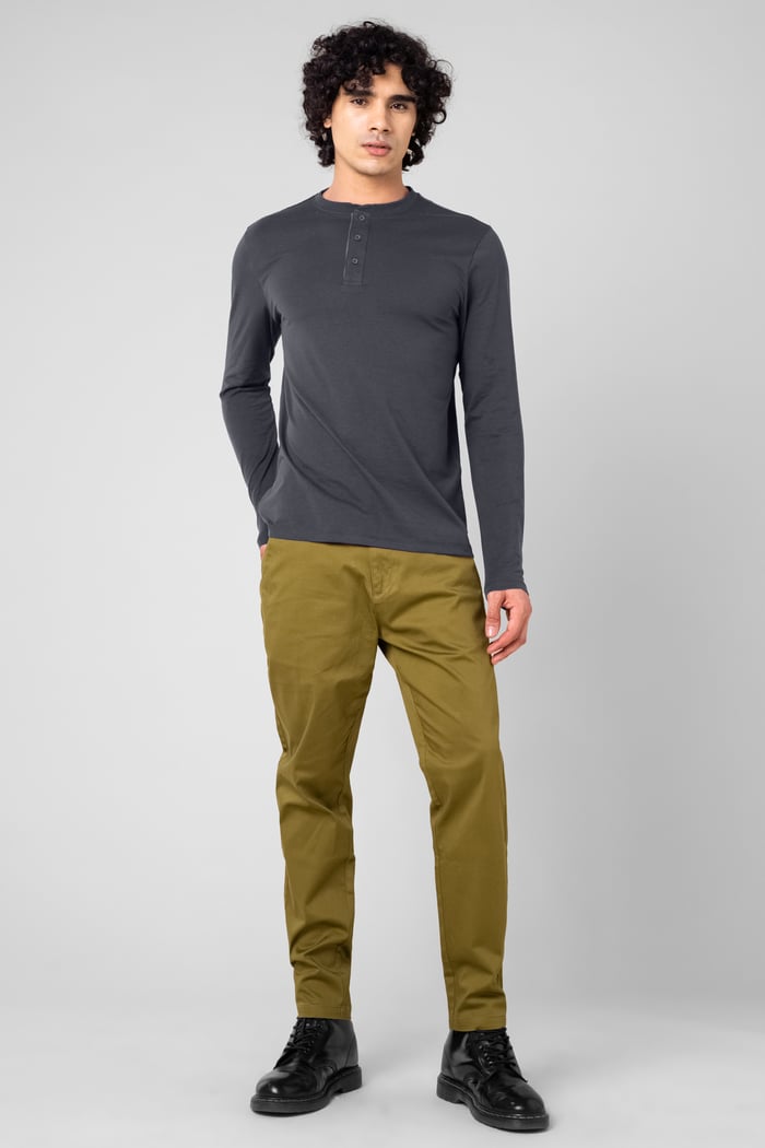 Men's Crew Neck Henley T-Shirt