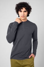 Men's Crew Neck Henley T-Shirt