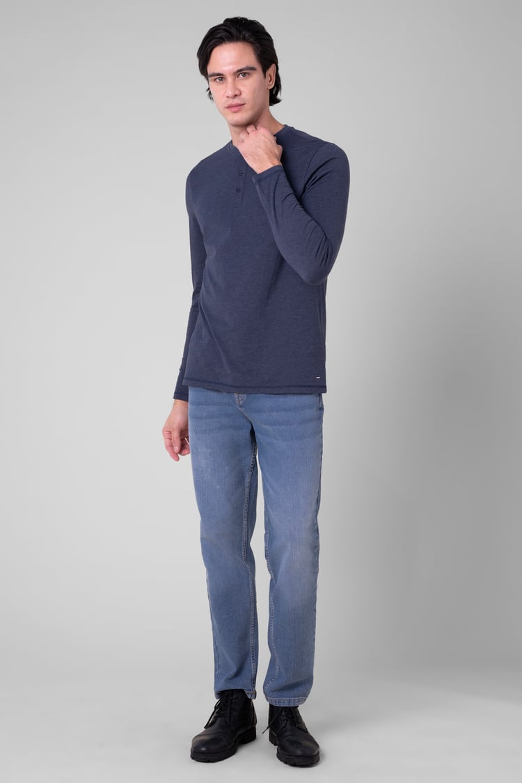 Men's Crew Neck Henley T-Shirt