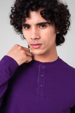 Men's Crew Neck Henley T-Shirt