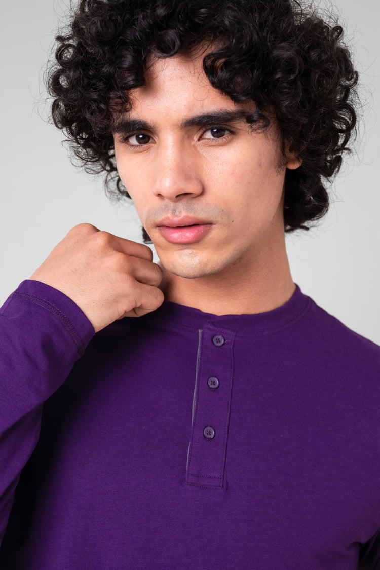 Men's Crew Neck Henley T-Shirt