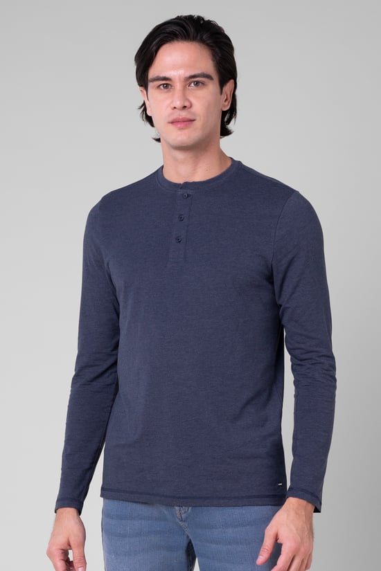 Men's Crew Neck Henley T-Shirt