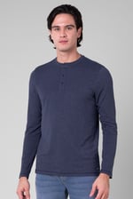 Men's Crew Neck Henley T-Shirt