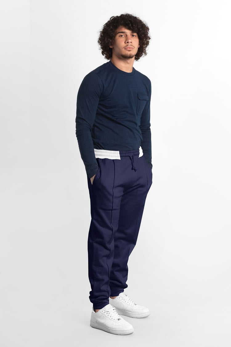 Mens Brushed Terry Jogger With Cut And Sew Waistband