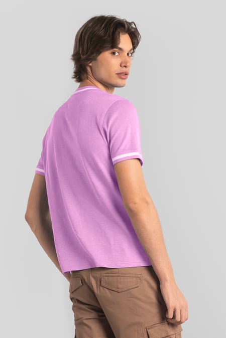 Mens Pink Design Jersey Crew Neck T-Shirt