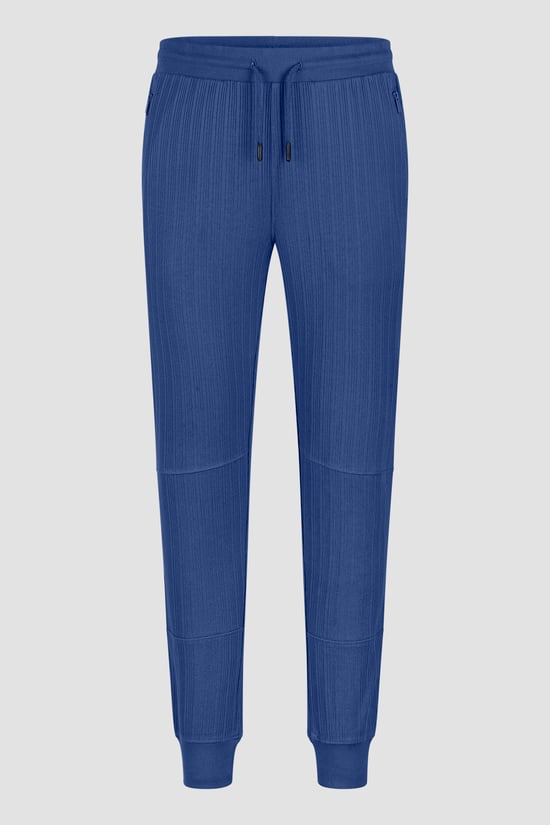 Ribbed Jersey Slim Fit Zip Pockets Joggers