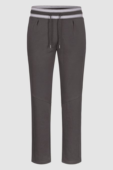 Men's Grey Striped Rib Waistband Jersey Trouser
