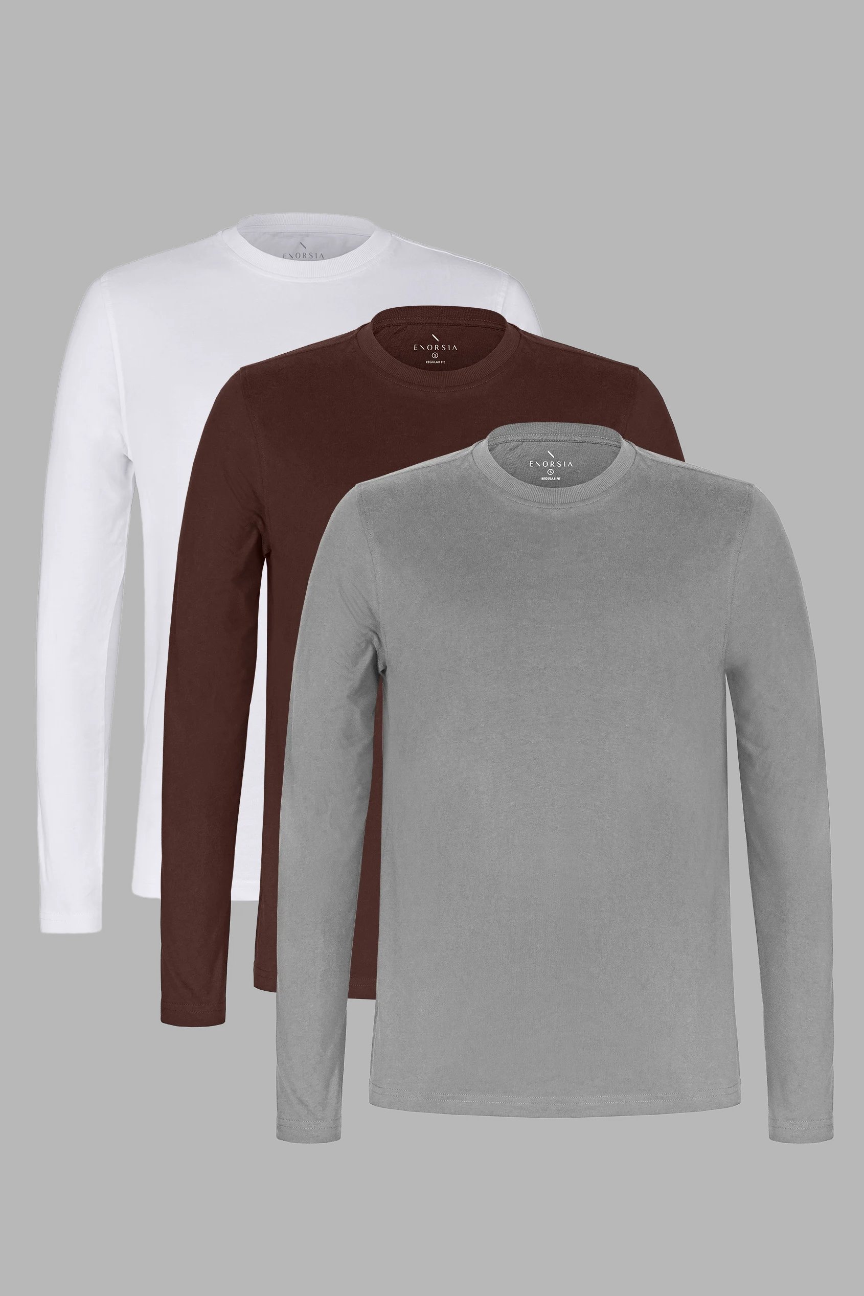 Cotton Long Sleeve T-Shirt 3 Pack