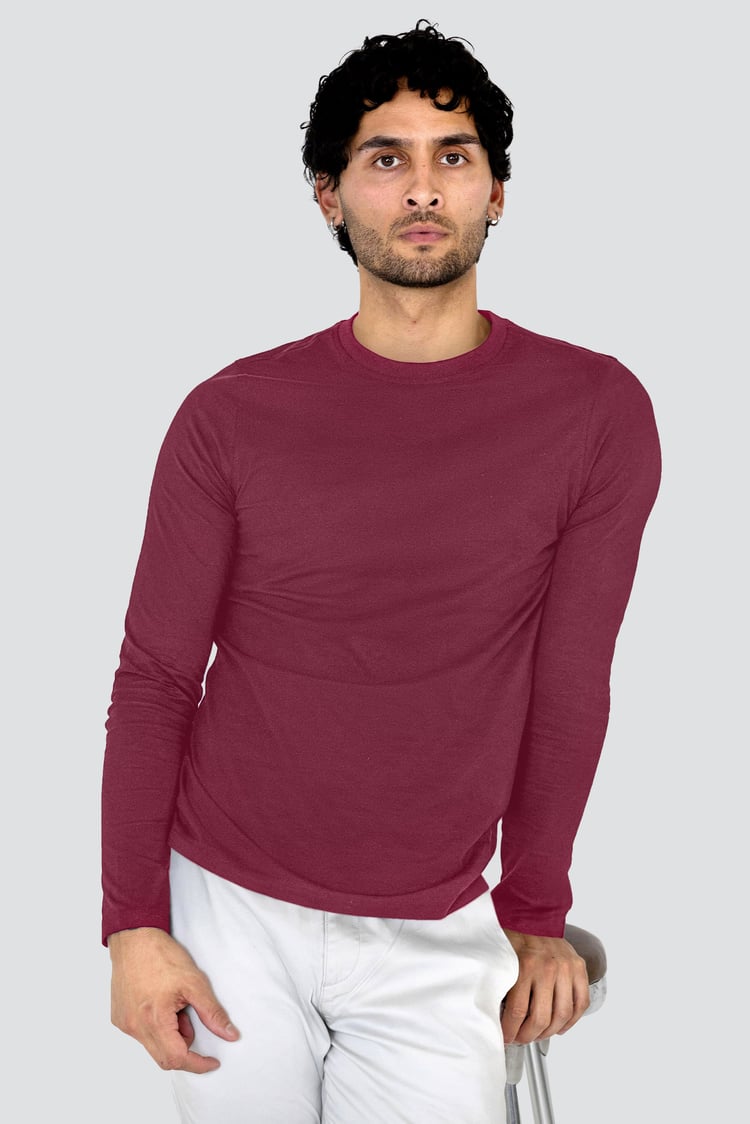 Men's Long Sleeve Cotton T-Shirt 2 Pack
