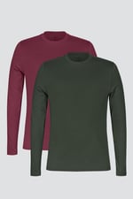 Men's Long Sleeve Cotton T-Shirt 2 Pack