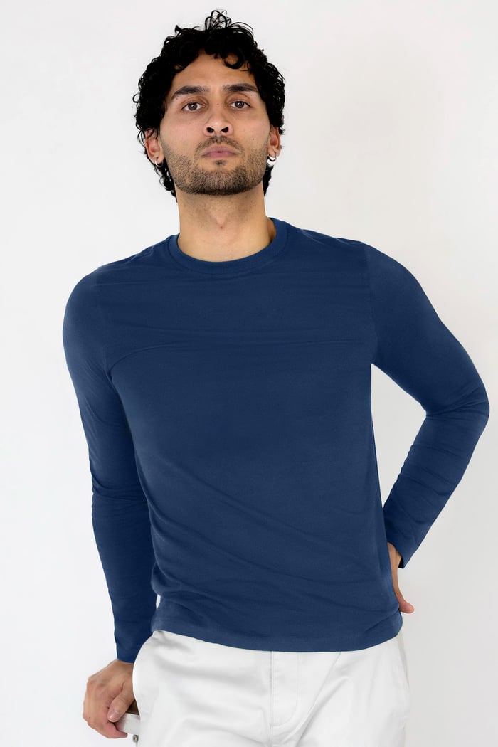 Men's Long Sleeve Cotton T-Shirt 2 Pack