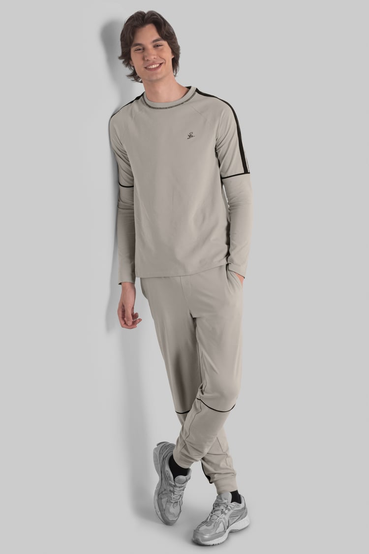 Stretch Jersey Long Sleeve Tee And Jogger Set