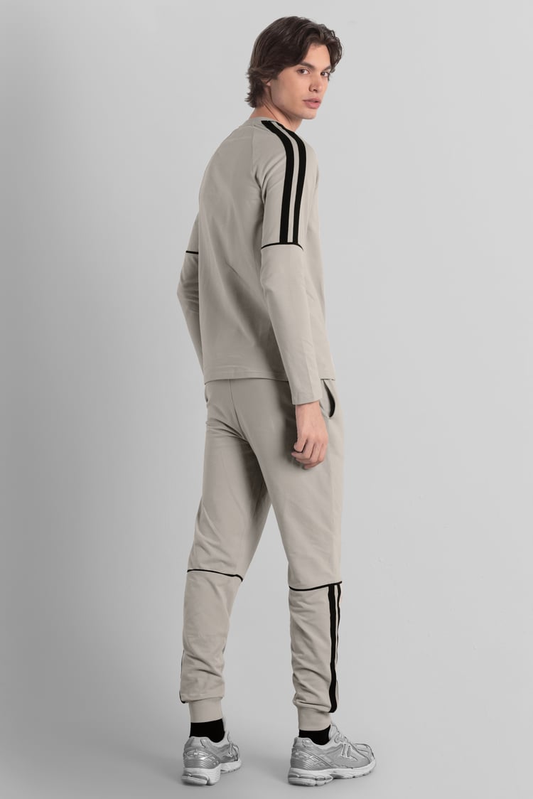 Stretch Jersey Long Sleeve Tee And Jogger Set