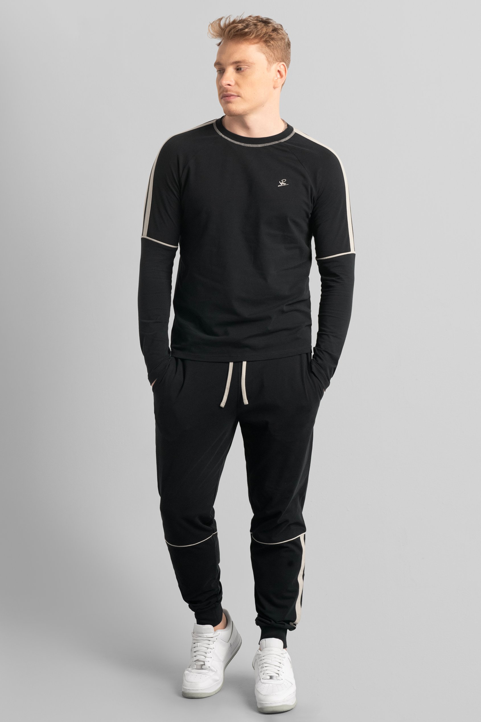 Stretch Jersey Long Sleeve Tee And Jogger Set