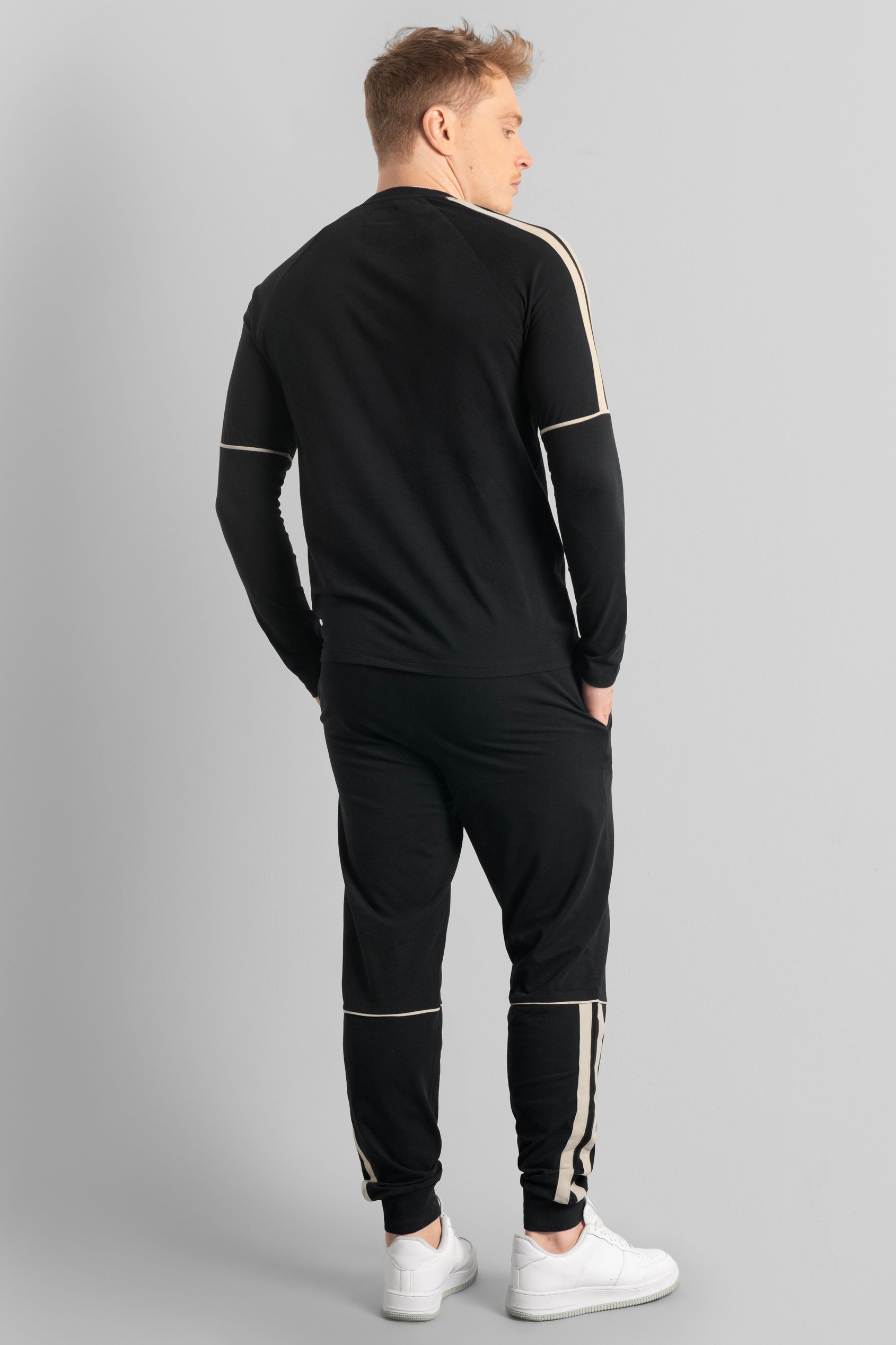 Stretch Jersey Long Sleeve Tee And Jogger Set