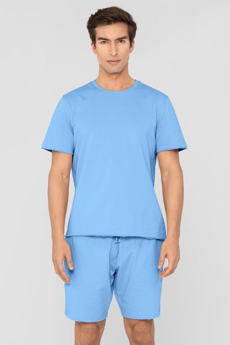 Mens White Regular Fit T-Shirt & Shorts Set