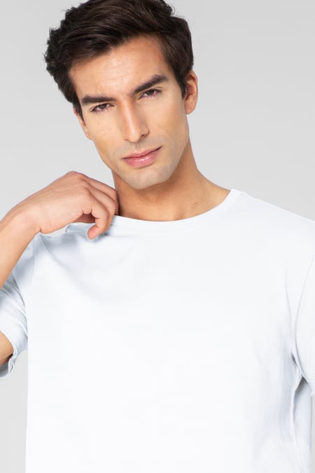 Mens White Regular Fit T-Shirt & Shorts Set